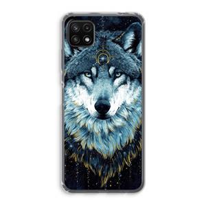 CaseCompany Darkness Wolf: Samsung Galaxy A22 5G Transparant Hoesje