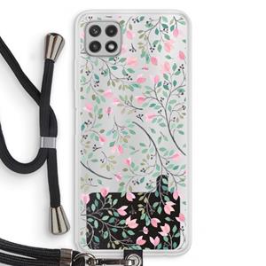CaseCompany Sierlijke bloemen: Samsung Galaxy A22 4G Transparant Hoesje met koord
