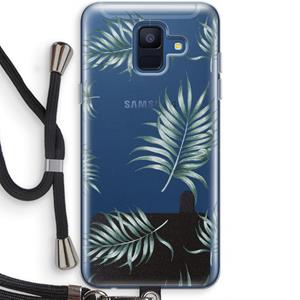 CaseCompany Simple leaves: Samsung Galaxy A6 (2018) Transparant Hoesje met koord