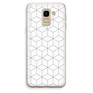 CaseCompany Zwart-witte kubussen: Samsung Galaxy J6 (2018) Transparant Hoesje