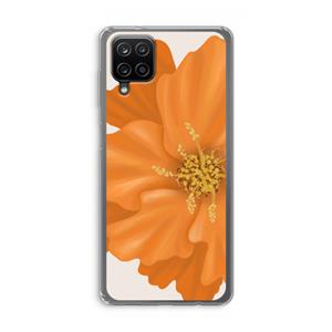 CaseCompany Orange Ellila flower: Samsung Galaxy A12 Transparant Hoesje