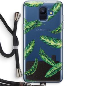 CaseCompany Lange bladeren: Samsung Galaxy A6 (2018) Transparant Hoesje met koord