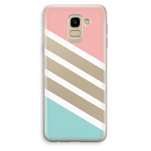 CaseCompany Strepen pastel: Samsung Galaxy J6 (2018) Transparant Hoesje