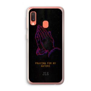 CaseCompany Praying For My Haters: Samsung Galaxy A20e Transparant Hoesje