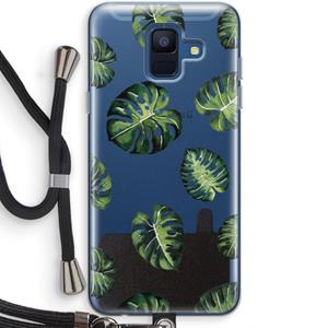 CaseCompany Tropische bladeren: Samsung Galaxy A6 (2018) Transparant Hoesje met koord