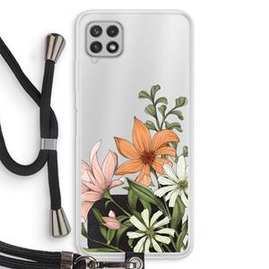 CaseCompany Floral bouquet: Samsung Galaxy A22 4G Transparant Hoesje met koord