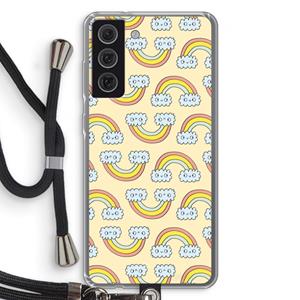 CaseCompany Regenboog: Samsung Galaxy S21 FE Transparant Hoesje met koord