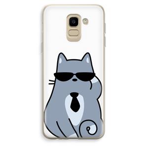 CaseCompany Cool cat: Samsung Galaxy J6 (2018) Transparant Hoesje