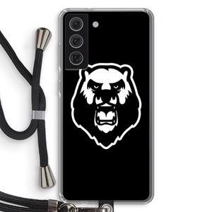 CaseCompany Angry Bear (black): Samsung Galaxy S21 FE Transparant Hoesje met koord
