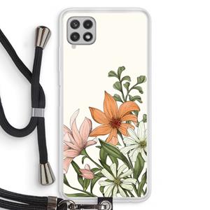 CaseCompany Floral bouquet: Samsung Galaxy A22 4G Transparant Hoesje met koord
