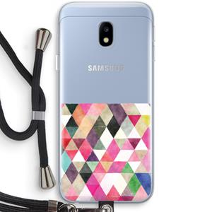 CaseCompany Gekleurde driehoekjes: Samsung Galaxy J3 (2017) Transparant Hoesje met koord