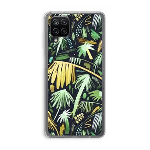 CaseCompany Tropical Palms Dark: Samsung Galaxy A12 Transparant Hoesje