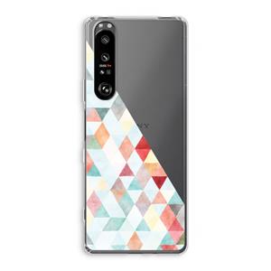CaseCompany Gekleurde driehoekjes pastel: Sony Xperia 1 III Transparant Hoesje