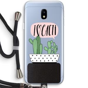 CaseCompany I love cacti: Samsung Galaxy J3 (2017) Transparant Hoesje met koord
