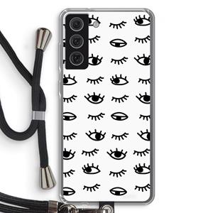 CaseCompany Eye pattern #2: Samsung Galaxy S21 FE Transparant Hoesje met koord