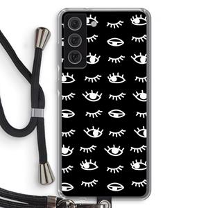 CaseCompany Eye pattern #3: Samsung Galaxy S21 FE Transparant Hoesje met koord