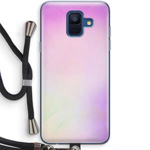 CaseCompany Flow mist pastel: Samsung Galaxy A6 (2018) Transparant Hoesje met koord