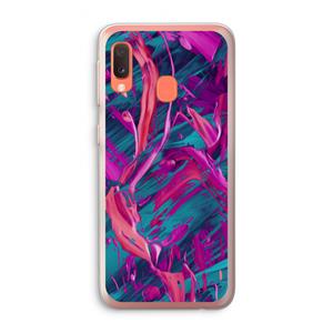 CaseCompany Pink Clouds: Samsung Galaxy A20e Transparant Hoesje