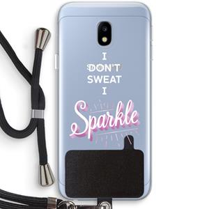 CaseCompany Sparkle quote: Samsung Galaxy J3 (2017) Transparant Hoesje met koord