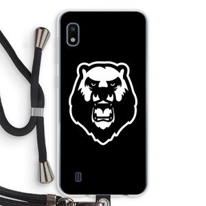 CaseCompany Angry Bear (black): Samsung Galaxy A10 Transparant Hoesje met koord