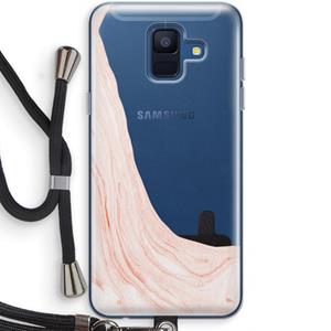 CaseCompany Peach bath: Samsung Galaxy A6 (2018) Transparant Hoesje met koord