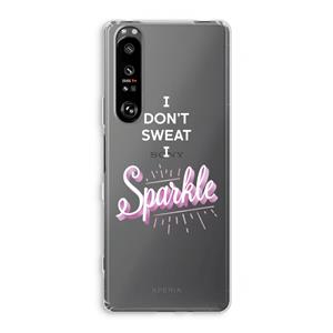 CaseCompany Sparkle quote: Sony Xperia 1 III Transparant Hoesje