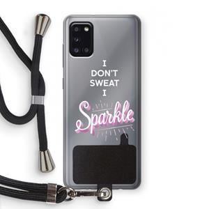 CaseCompany Sparkle quote: Samsung Galaxy A31 Transparant Hoesje met koord