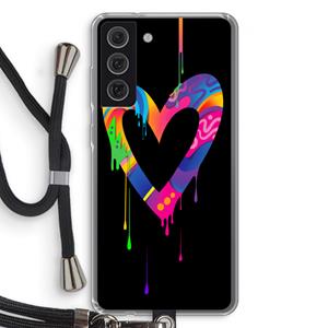 CaseCompany Melts My Heart: Samsung Galaxy S21 FE Transparant Hoesje met koord