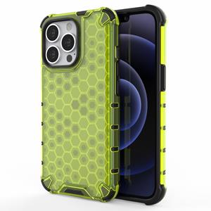 Lunso Honinggraat Armor Backcover hoes - iPhone 13 Pro - Fluor Geel