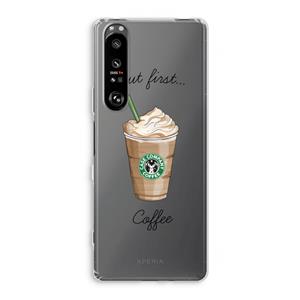 CaseCompany But first coffee: Sony Xperia 1 III Transparant Hoesje