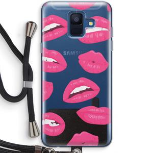 CaseCompany Bite my lip: Samsung Galaxy A6 (2018) Transparant Hoesje met koord