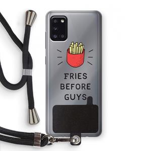 CaseCompany Fries before guys: Samsung Galaxy A31 Transparant Hoesje met koord
