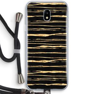 CaseCompany Gouden strepen: Samsung Galaxy J3 (2017) Transparant Hoesje met koord