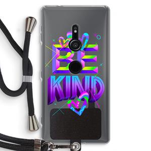 CaseCompany Be Kind: Sony Xperia XZ2 Transparant Hoesje met koord
