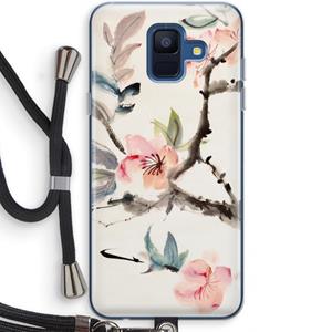 CaseCompany Japanse bloemen: Samsung Galaxy A6 (2018) Transparant Hoesje met koord