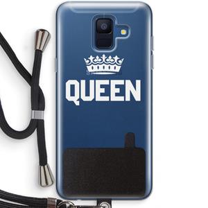 CaseCompany Queen zwart: Samsung Galaxy A6 (2018) Transparant Hoesje met koord