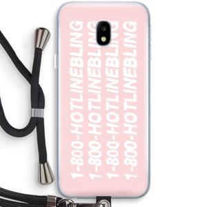 CaseCompany Hotline bling pink: Samsung Galaxy J3 (2017) Transparant Hoesje met koord