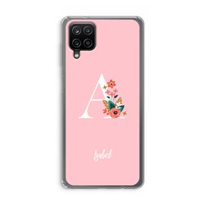CaseCompany Pink Bouquet: Samsung Galaxy A12 Transparant Hoesje
