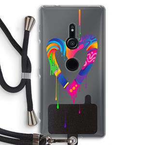 CaseCompany Melts My Heart: Sony Xperia XZ2 Transparant Hoesje met koord