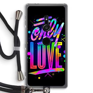 CaseCompany Only Love: Sony Xperia XZ2 Transparant Hoesje met koord