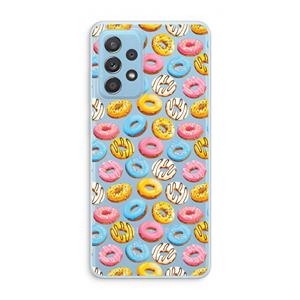 CaseCompany Pink donuts: Samsung Galaxy A73 Transparant Hoesje