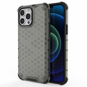 Lunso Honinggraat Armor Backcover hoes - iPhone 13 Pro Max - Zwart
