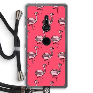 CaseCompany Flamingo: Sony Xperia XZ2 Transparant Hoesje met koord