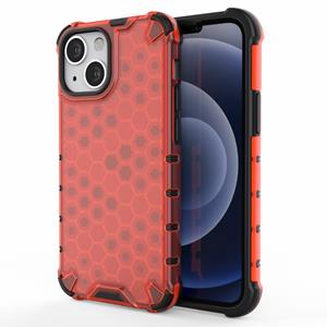 Lunso Honinggraat Armor Backcover hoes - iPhone 13 Mini - Rood