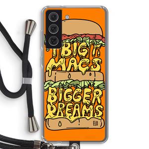 CaseCompany Big Macs Bigger Dreams: Samsung Galaxy S21 FE Transparant Hoesje met koord