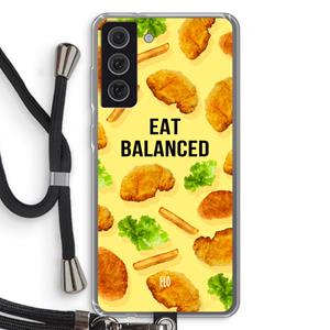 CaseCompany Eat Balanced: Samsung Galaxy S21 FE Transparant Hoesje met koord