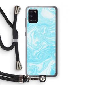 CaseCompany Waterverf blauw: Samsung Galaxy A31 Transparant Hoesje met koord