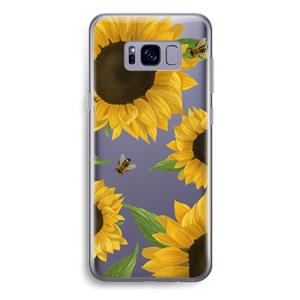 CaseCompany Sunflower and bees: Samsung Galaxy S8 Plus Transparant Hoesje