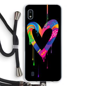 CaseCompany Melts My Heart: Samsung Galaxy A10 Transparant Hoesje met koord