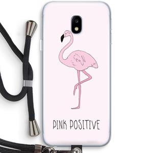 CaseCompany Pink positive: Samsung Galaxy J3 (2017) Transparant Hoesje met koord